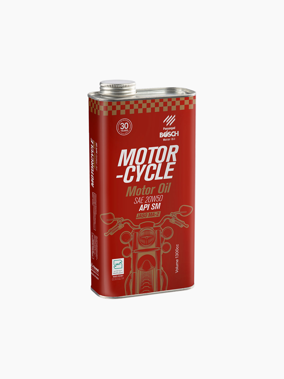 روغن موتورسیکلت بوش لاکچری قرمز 20W50 SM 1300 سیسی